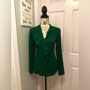 Lafayette 148 Emerald Silk Blouse